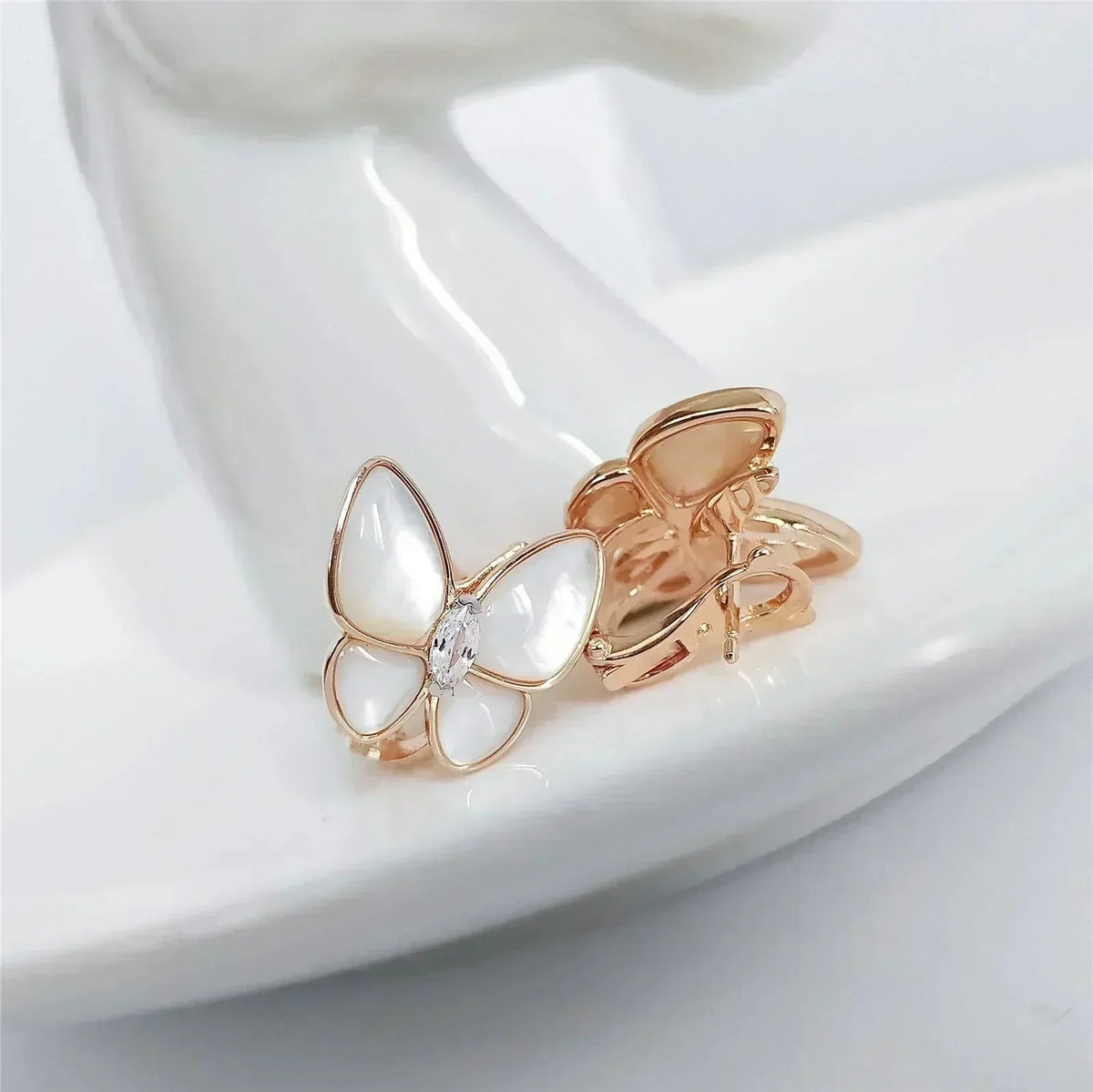 VCA BUTTERFLY MOP DIAMOND EARRINGS