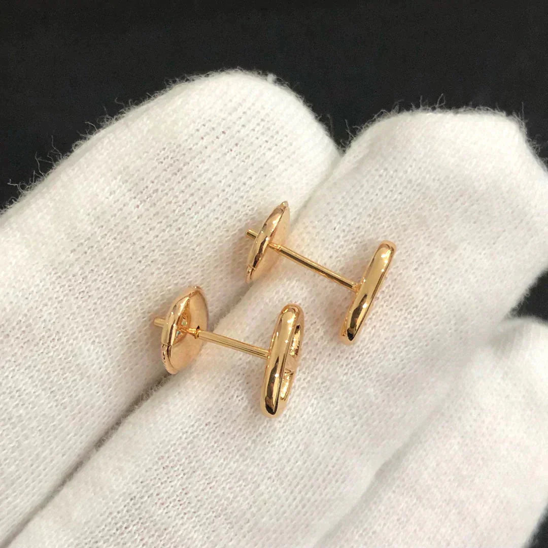 HERMES CHAINE SMALL EARRINGS GOLD AND SILVER