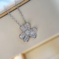 VCA CLOVER DIAMOND NECKLACE SILVER