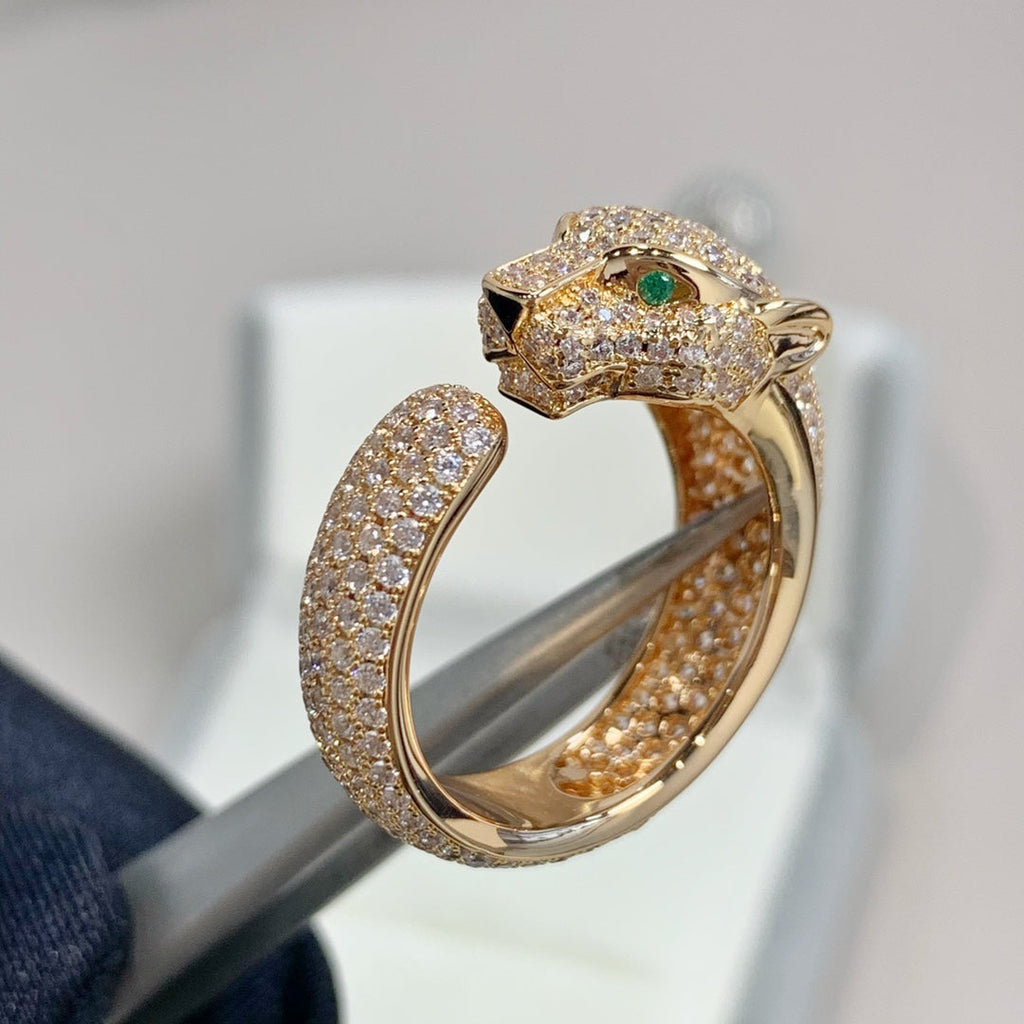 CARTIER PANTHERE PINK GOLD DIAMOND RING