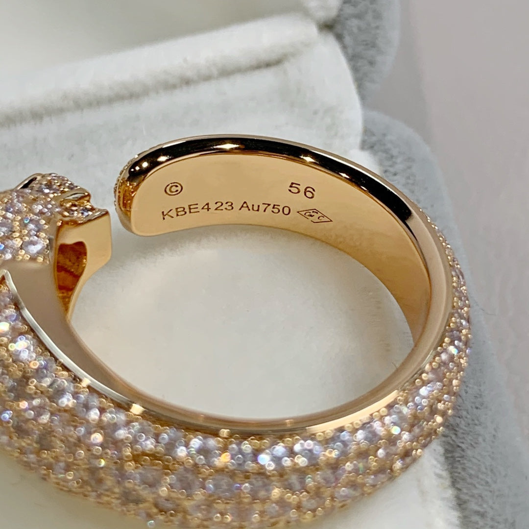 CARTIER PANTHERE PINK GOLD DIAMOND RING