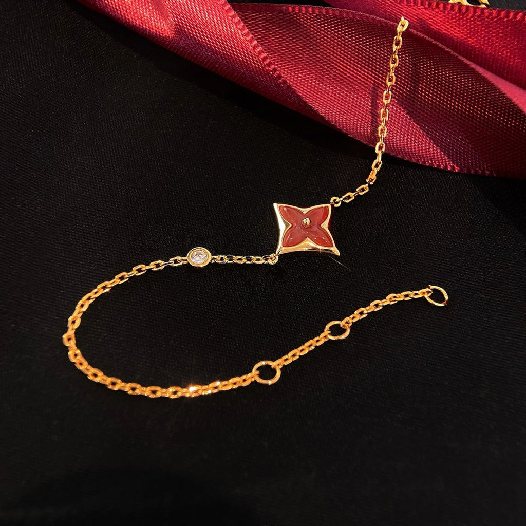 LOUIS VUITTON COLOR STAR CARNELIAN PINK GOLD DIAMOND BRACELET