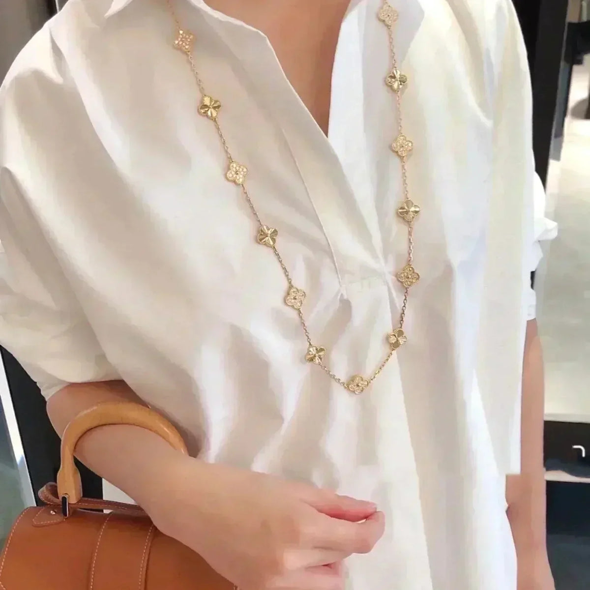 VCA CLOVER 20 MOTIFS LASER DIAMOND NECKLACE