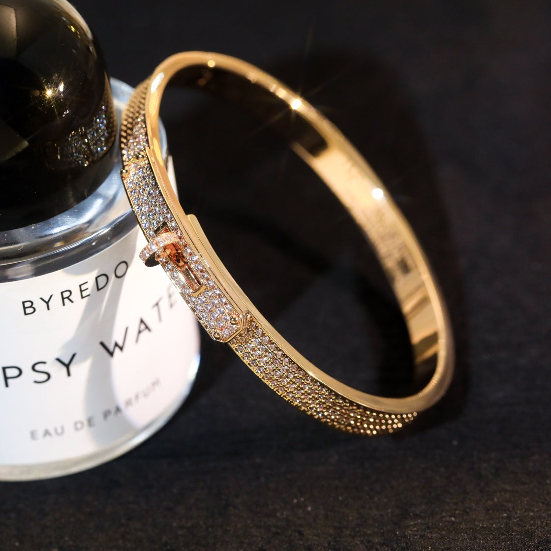 HERMES KELLY BRACELET DIAMOND PAVED