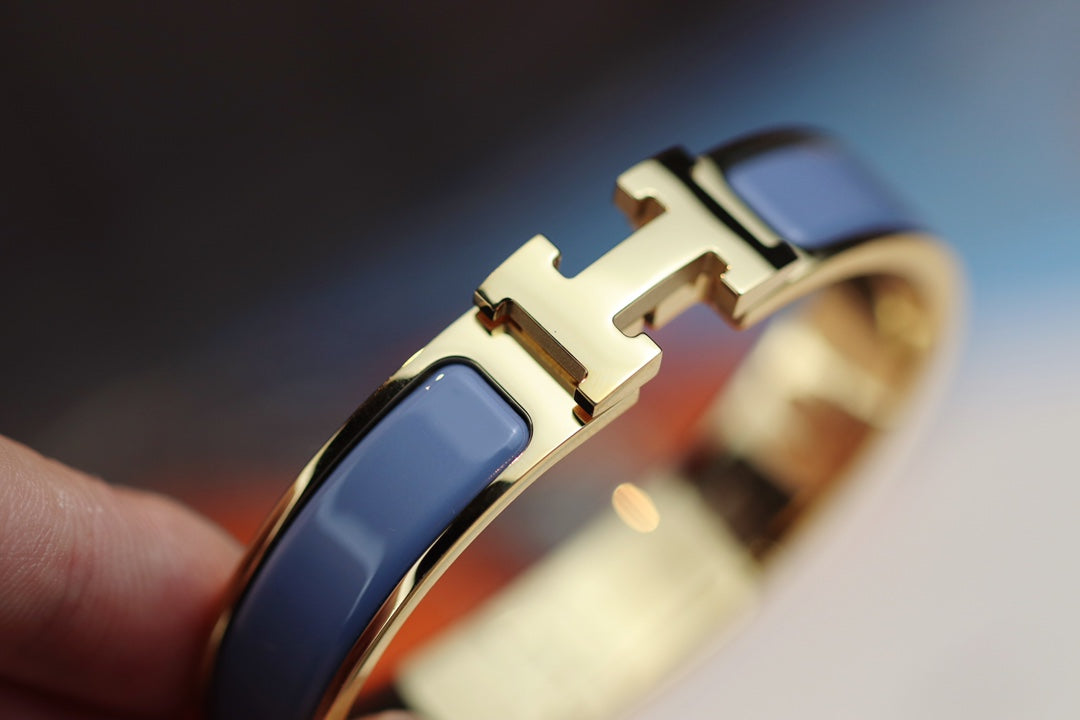 HERMES H BRACELET 12MM BLUE GRAY