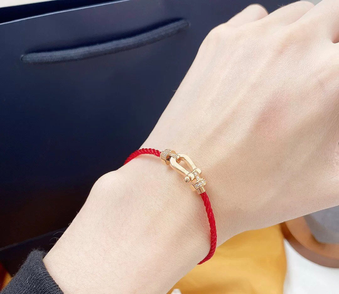 FRED FORCE 10 HALF DIAMOND PINK GOLD RED CORDERI LARGE AND MEDIUM MODEL