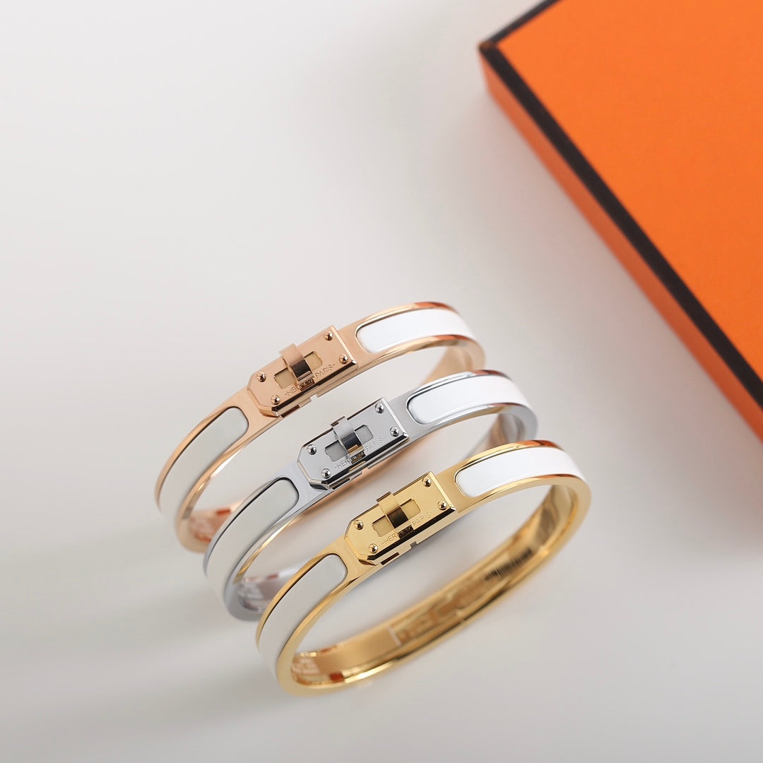 HERMES HM KELLY WHITE BRACELET