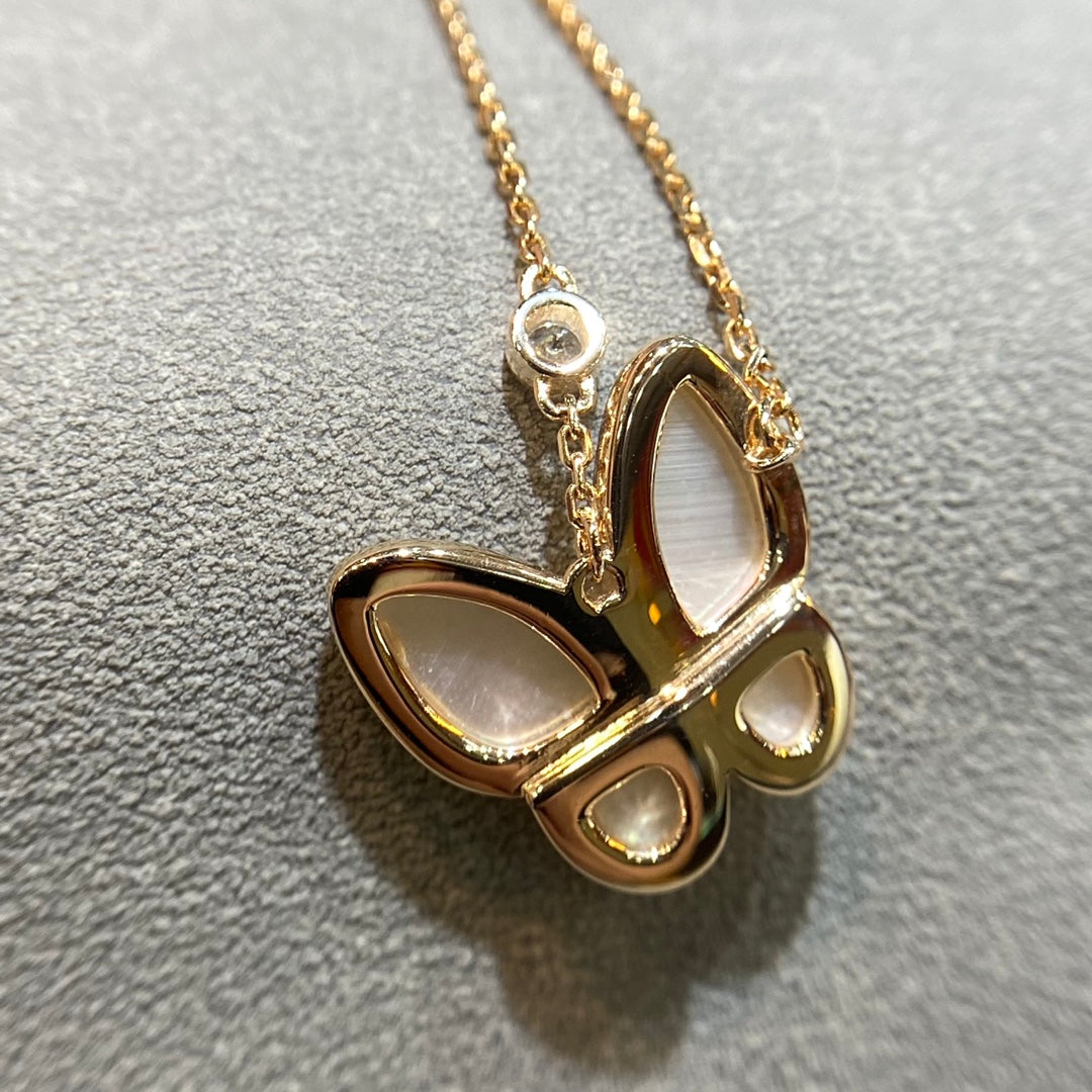 VCA BUTTERFLY MOP DIAMOND NECKLACE