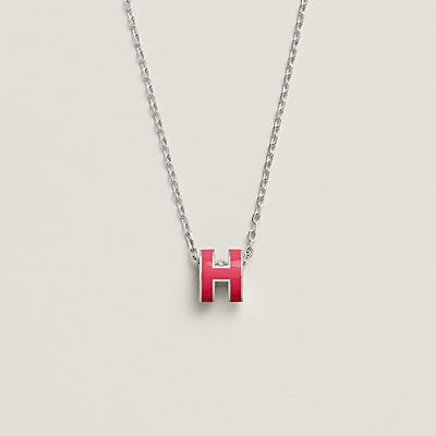 HERMES H NECKLACE PINK