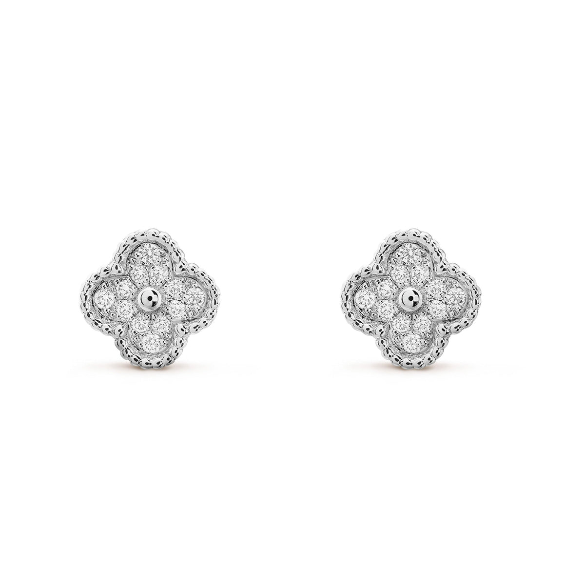 VCA CLOVER MINI DIAMOND STUD EARRINGS