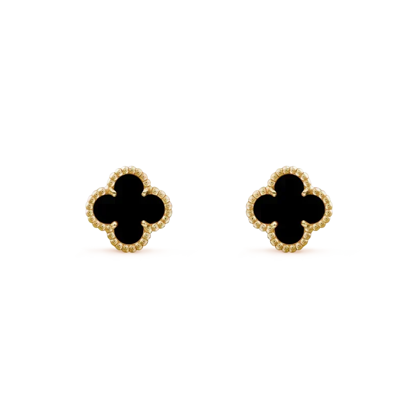 VCA CLOVER MINI 9.5MM BLACK MOP EARRINGS
