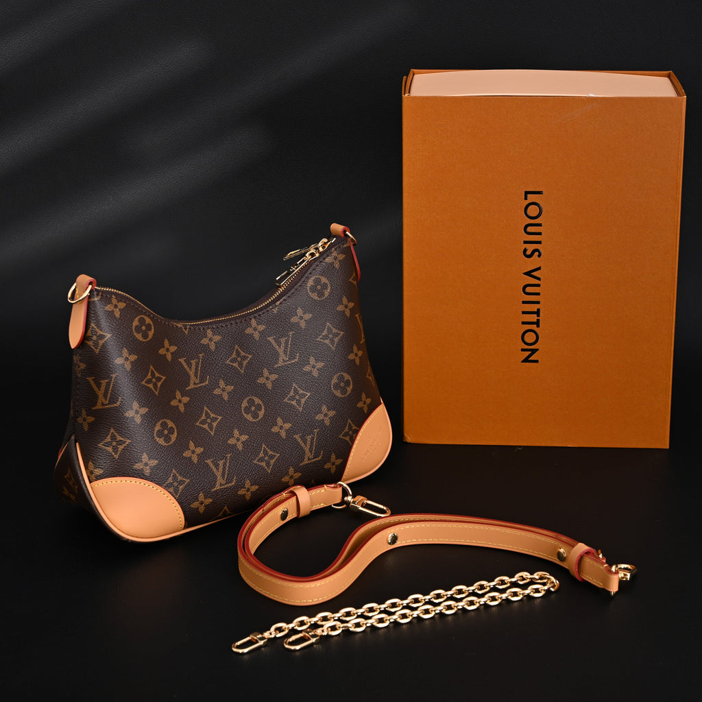 louis-vuitton-boulogne-monogram-canvas-shoulder-bag-classic-brown-with-vachetta-leather-trim-m45832 Shoulder