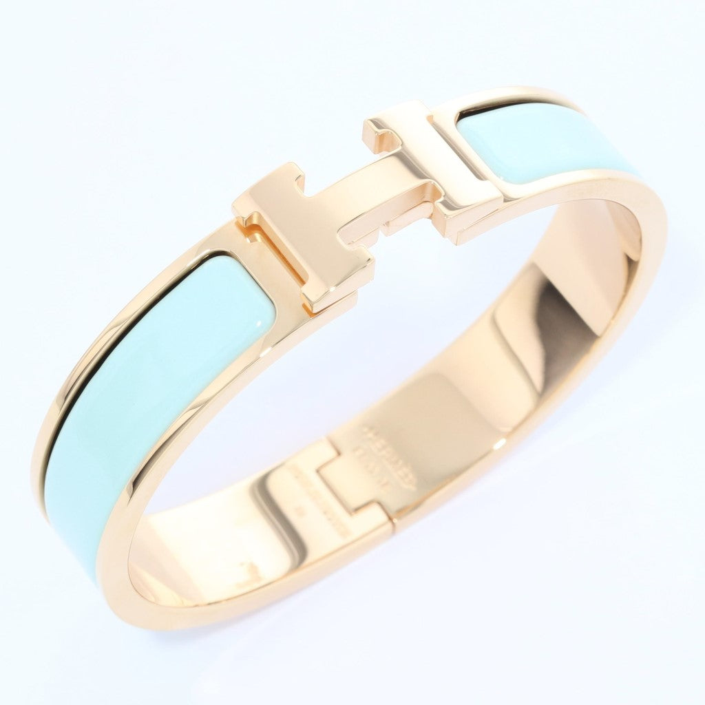 HERMES H LIGHT BLUE BRACELET