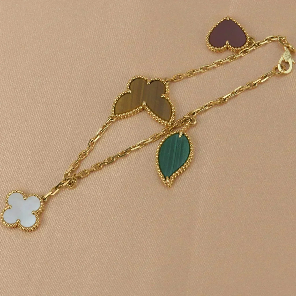 VCA LUCKY SPRING 5 MOTIF GOLD BRACELET