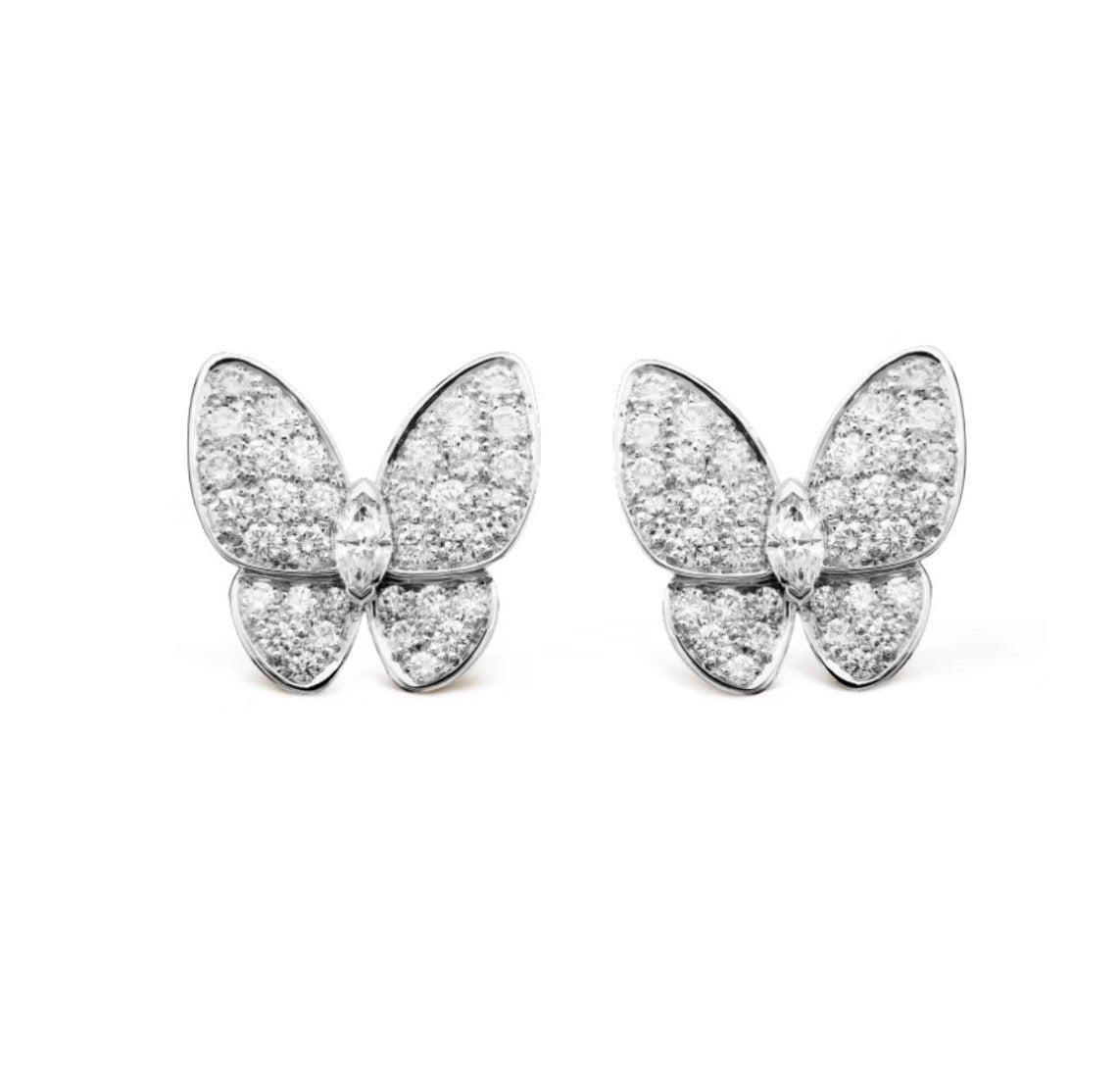 VCA BUTTERFLY ALL DIAMOND EARRINGS