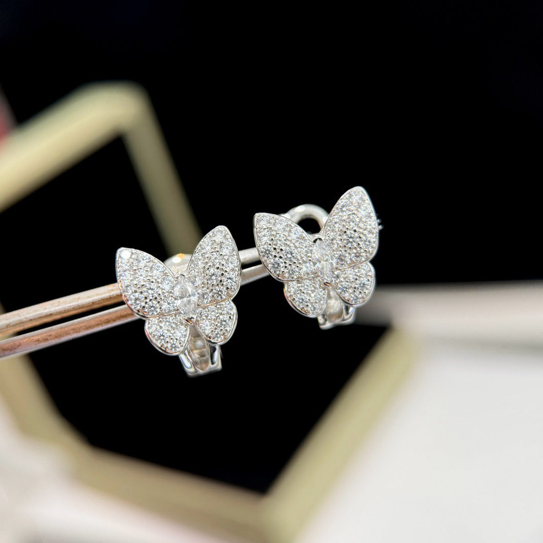 VCA BUTTERFLY ALL DIAMOND EARRINGS