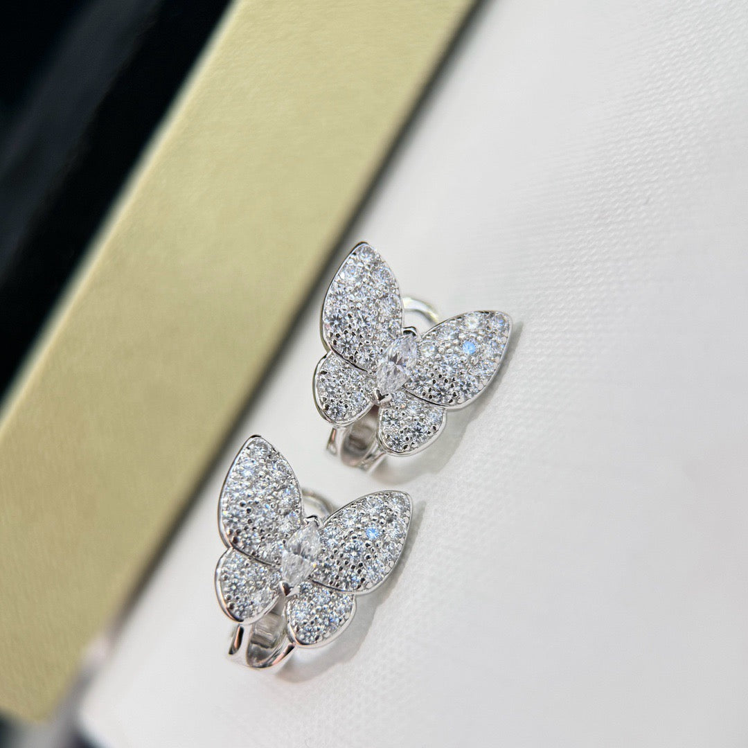 VCA BUTTERFLY ALL DIAMOND EARRINGS