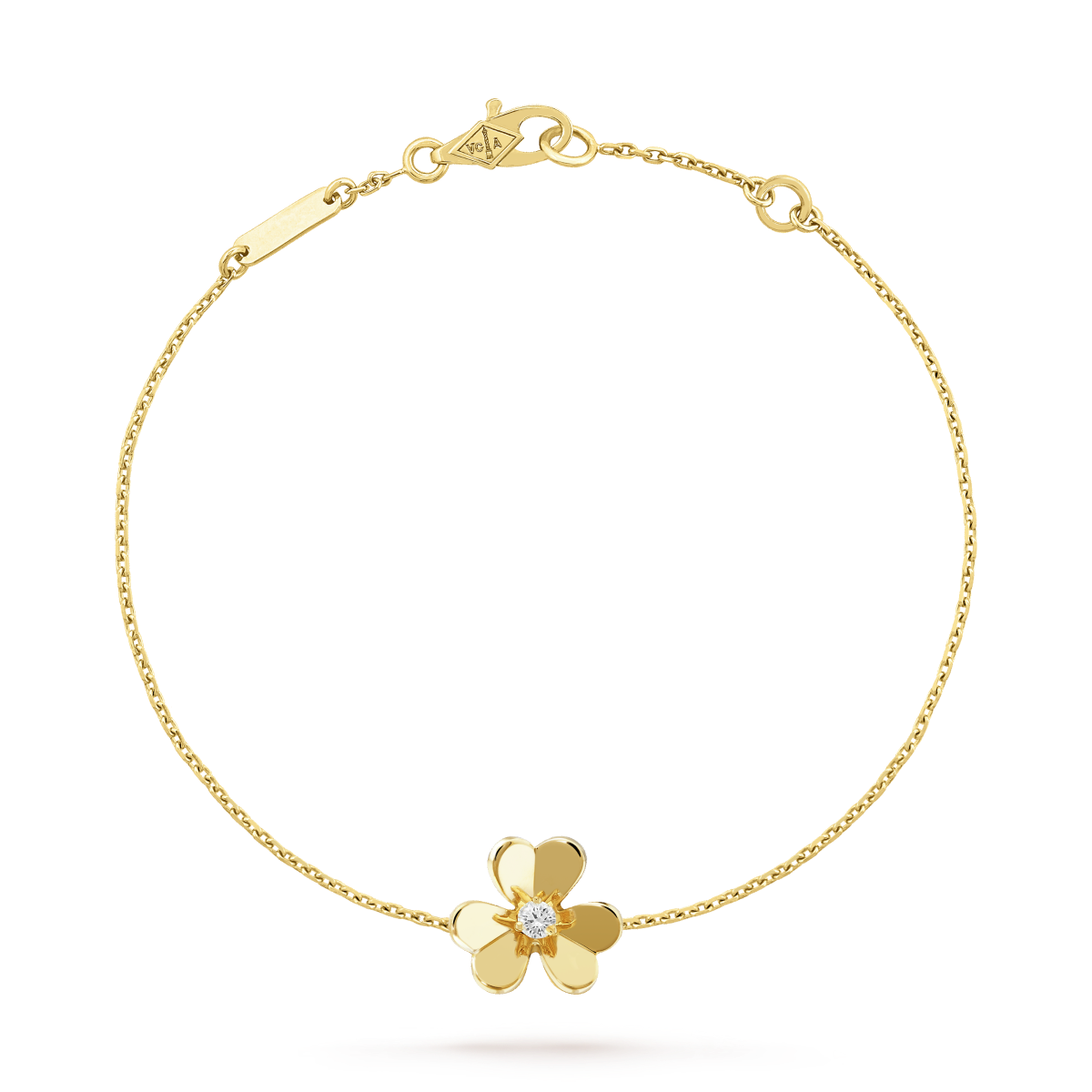 VCA FRIVOLE GOLD FLOWER PINK MALACHITE BRACELET