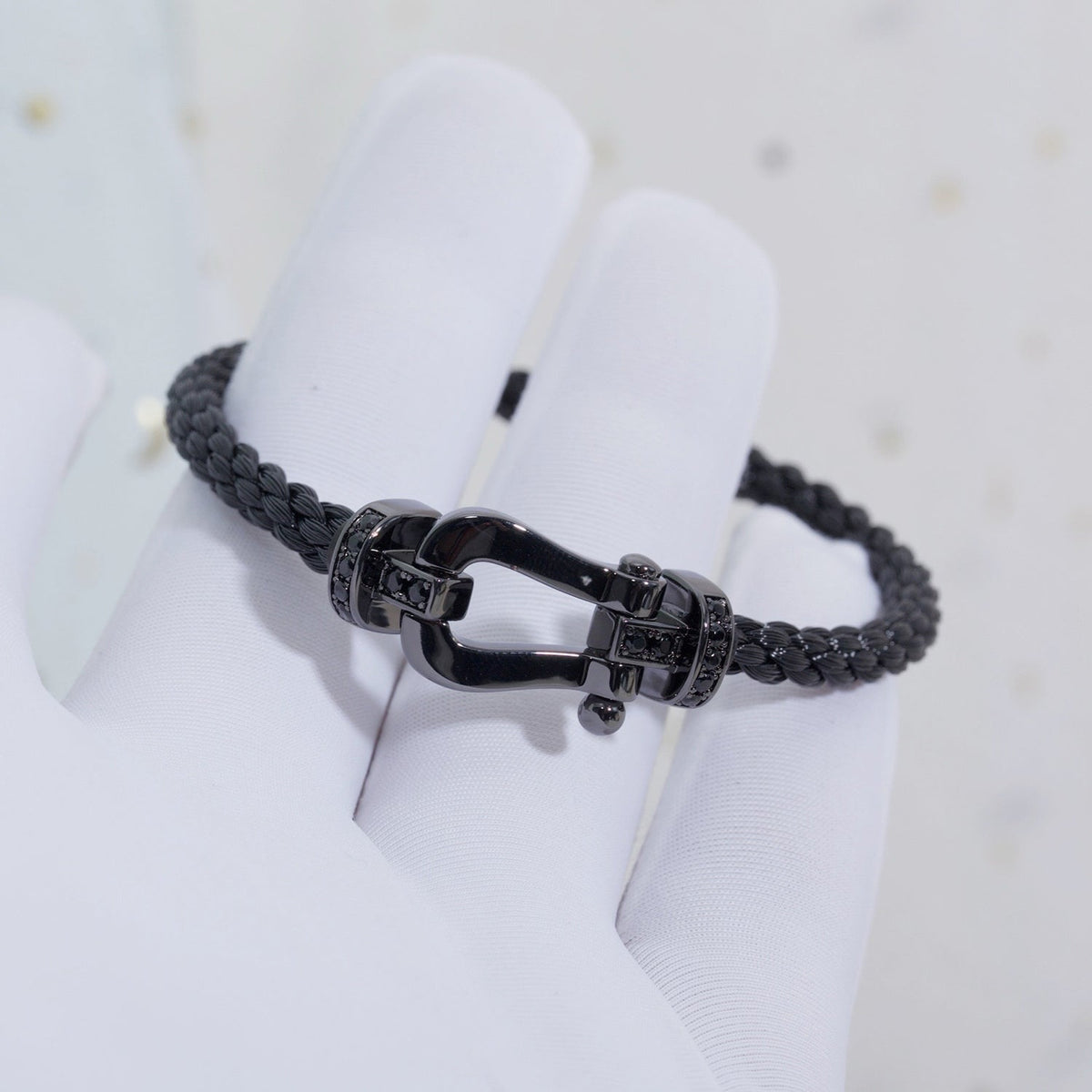 FRED FORCE LARGE SERIES HORSESHOE BLACK SAMURAI BRACELET