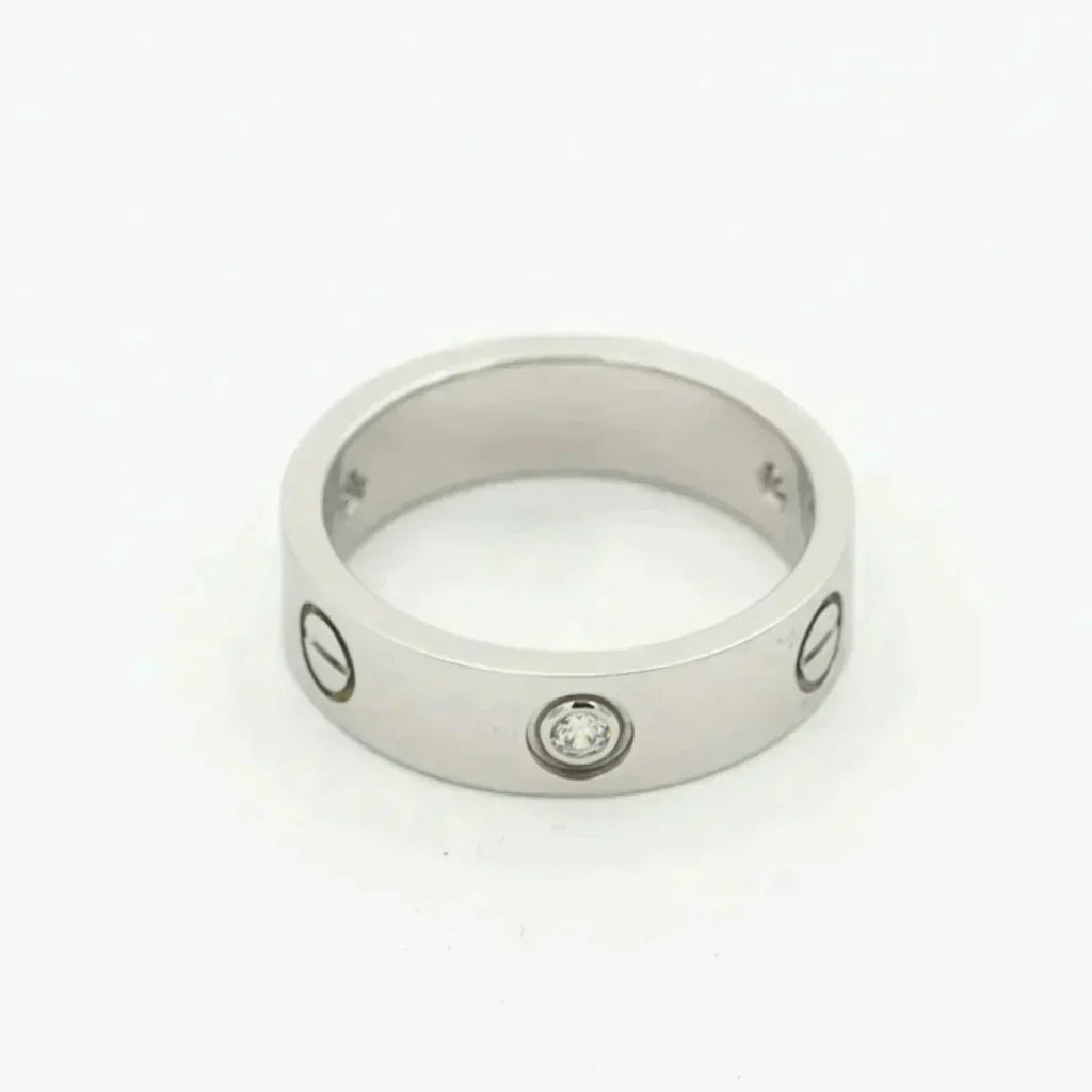 CARTIER LOVE RING 5.5MM 3 DIAMONDS SILVER