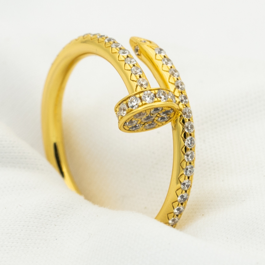 CARTIER JUSTE RING 1.8MM GOLD DIAMONDS