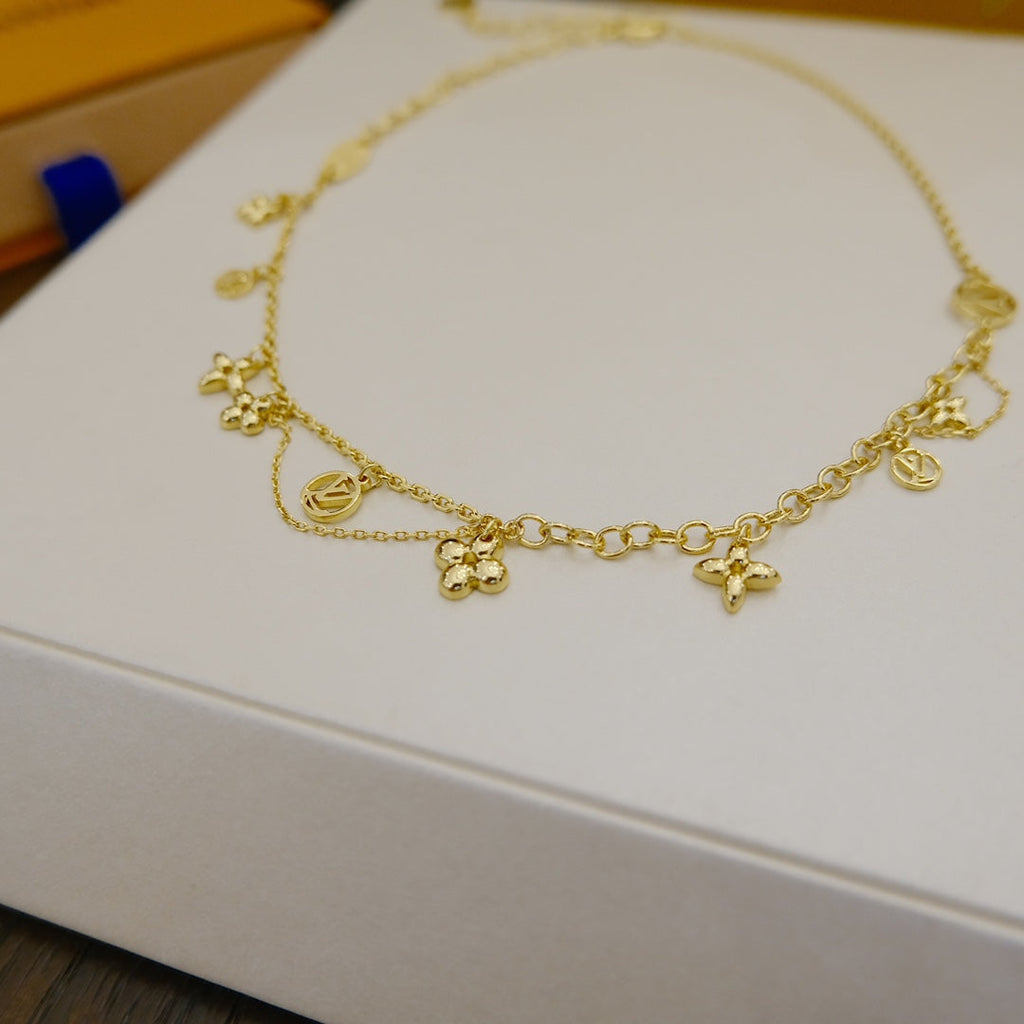 LOUIS VUITTON BLOOMING SUPPLE NECKLACE BRASS