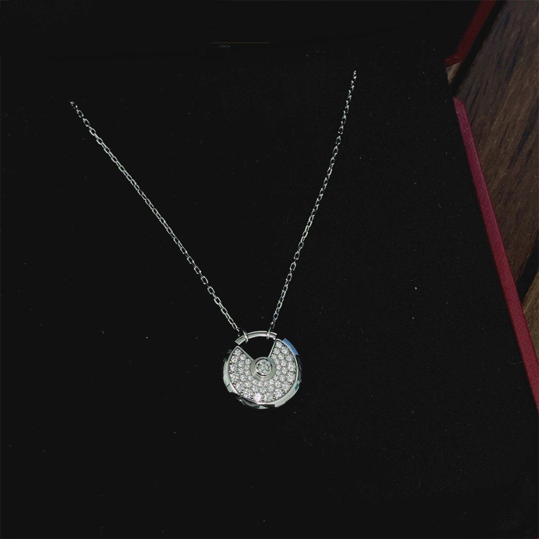 CARTIER AMULETTE SILVER FULL DIAMOND NECKLACE