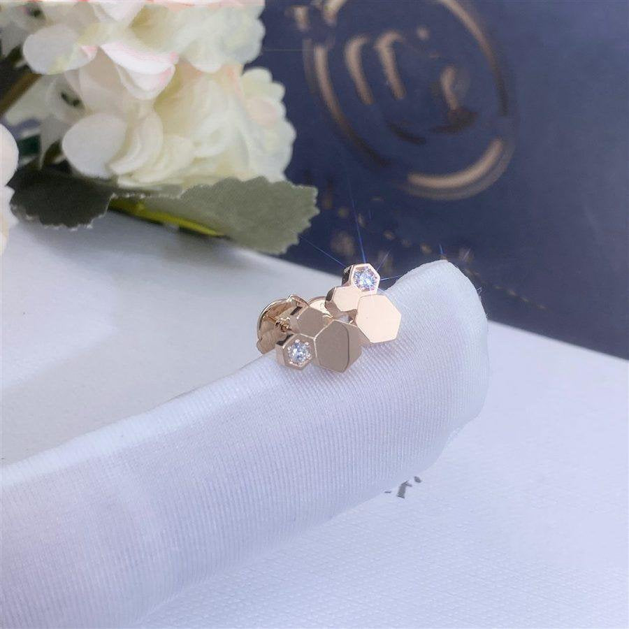 CHAUMET BEE LOVE PINK GOLD DIAMOND EARRINGS