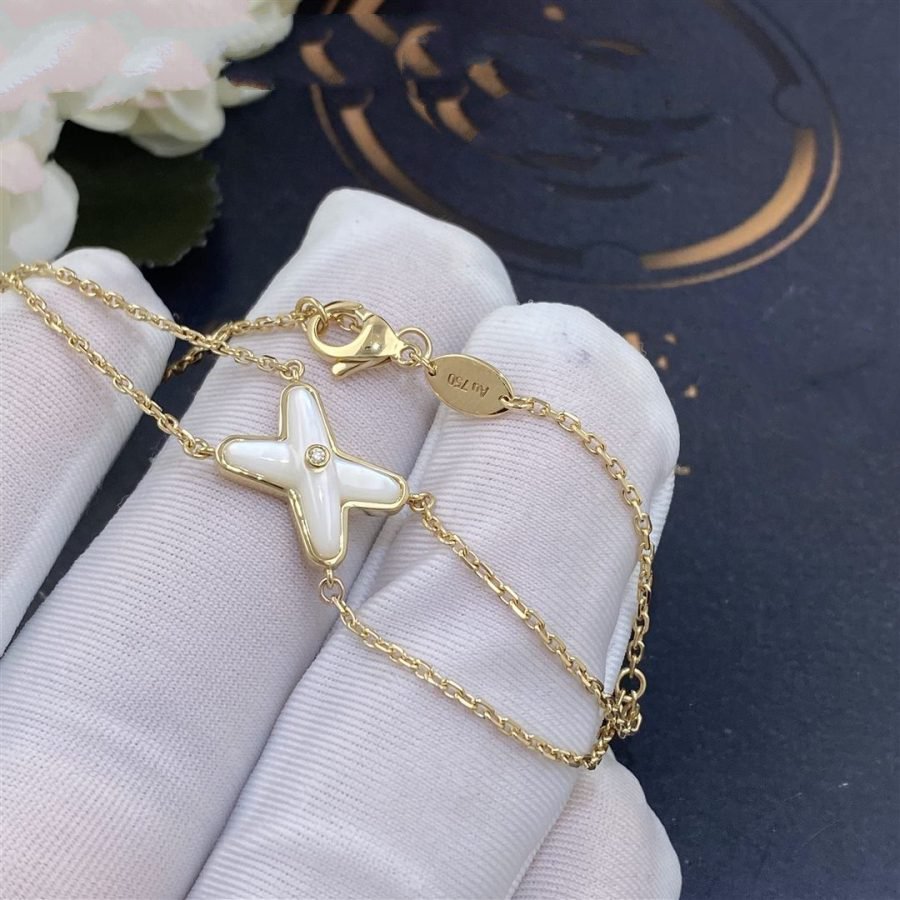 CHAUMET JEUX BRACELET WHITE MOP GOLD 1 DIAMOND