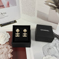 Chanel Shell Gold Earrings