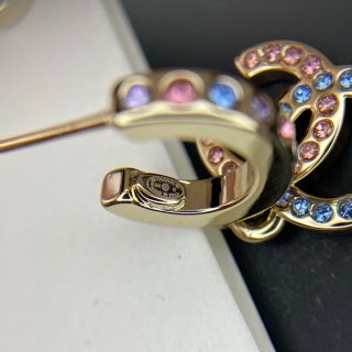 Chanel Diamond Hoop Earrings