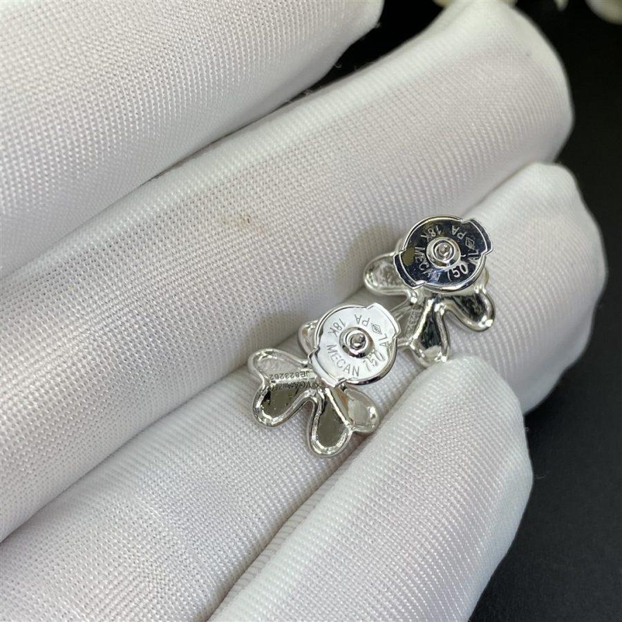 VCA FRIVOLE MINI SILVER FLOWER EARRINGS