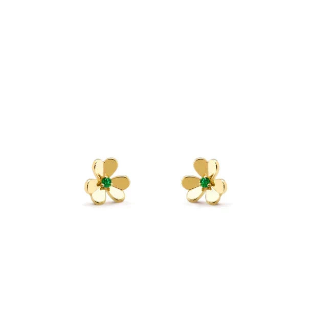 VCA FRIVOLE FLOWER MALACHITE EARRINGS
