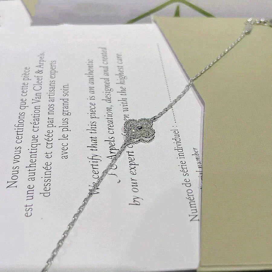 VCA CLOVER SINGLE FLOWER BRACELET SILVER