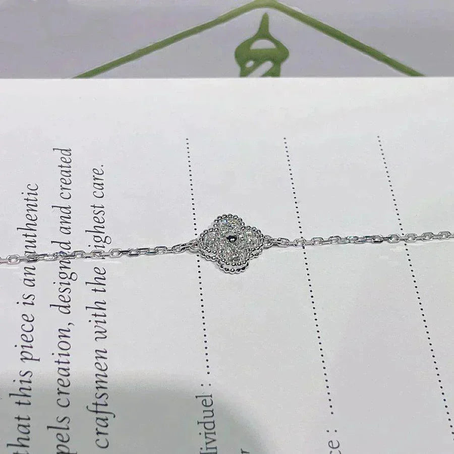 VCA CLOVER SINGLE FLOWER BRACELET SILVER