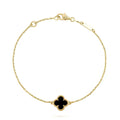 VCA CLOVER ONYX SINGLE FLOWER BRACELET