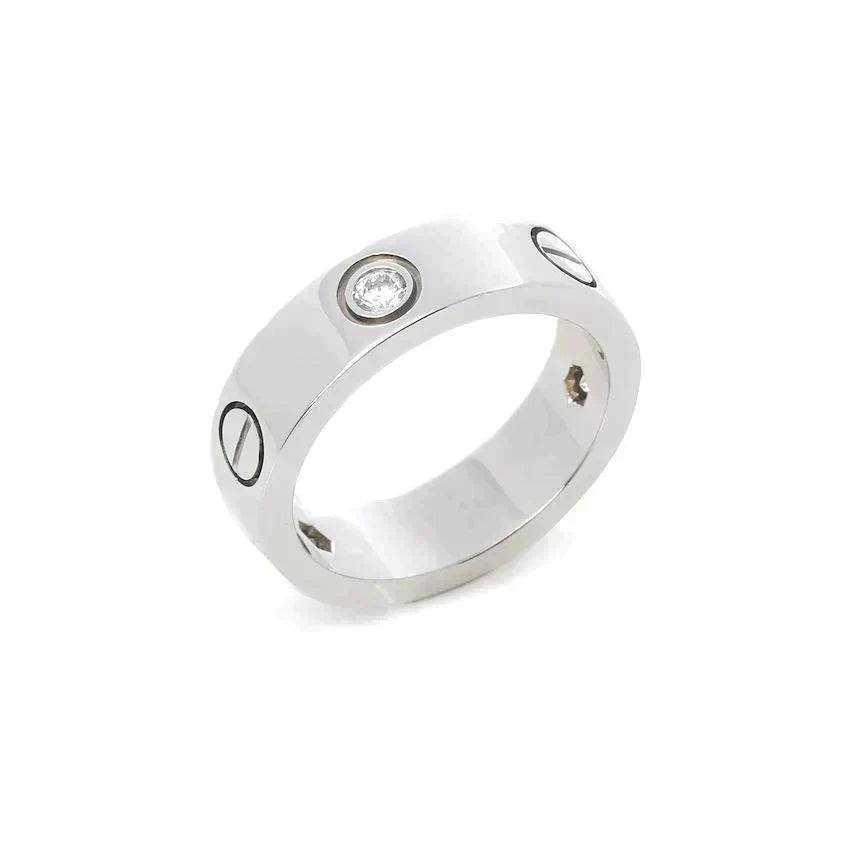 CARTIER LOVE RING 5.5MM 3 DIAMONDS SILVER